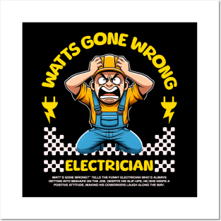 Funny Electrician Posters and Art